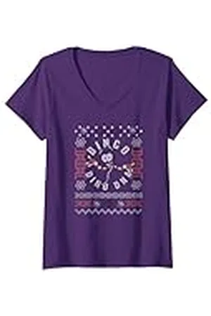 Jurassic Park Christmas Dino DNA Ugly Sweater Camiseta Cuello V