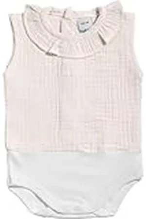 BABIDU Body Bebé Sin Mangas Algodón 100%, Body Bebé Recien Nacido Tejido Bambula Con Cuello Volante Suave Transpirable y Hipoalergénico Piel Sensible, Ropa Bebé Niño y Niña Unisex, Básicos Verano