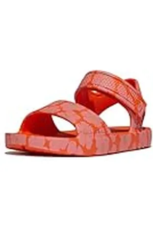 FitFlop Iqushion Kids Toddler Poppy-Print Erg B/S Sandals, Sandalia Unisex niños, Orange, 23 EU