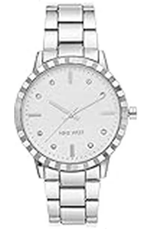 Nine West Reloj de Pulsera con Detalles de Cristal para Mujer