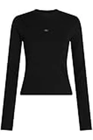 Calvin Klein Woven Label Rib LS Top Otras Blusas, , XS para Mujer