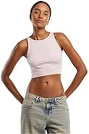 Urban classics Tb7482-ladies Washed Rib Jersey Cropped Top Camiseta, , L Mujeres