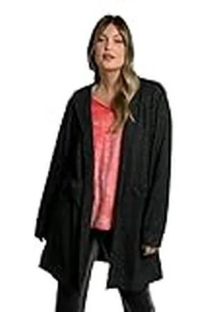 Ulla Popken Sweatjacke, Rücken-Stickerei, Offene A-Linie, Kapuze Chaqueta, , 44-46 para Mujer