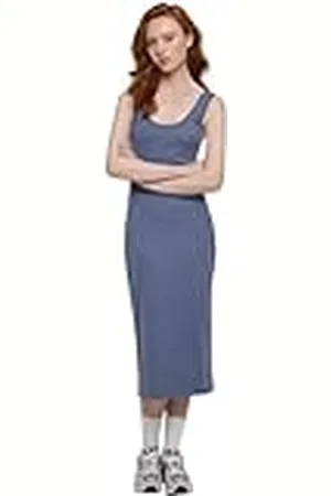 Urban classics Vestido de Costilla para Mujer, Color Azul Vintage, XS