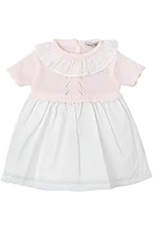 BABIDU Vestido Bebé Niña Verano Algodón 100% con Volantes, Tirantes o Mangas, Cuello Decorativo, Estampados Florales o Plumetti, Diseño Suave, Fresco y Cómodo para Ceremonias, Eventos o Uso Diario