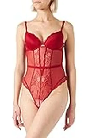 Women secret Body Clasico con Relleno Sujetador Tipo Balconet, Rojo/Coral, 90B para Mujer