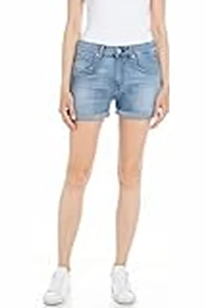 Replay Pantalón corto vaquero para mujer con power stretch, azul (Light Blue 010), 28W