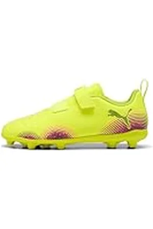 PUMA Future 8 Play V FG/AG RB JR, Zapatillas de fútbol, Yellow Alert Black-Sun Struck, 31 EU