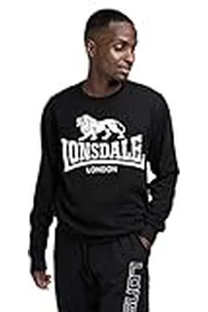 Lonsdale London London Sudadera para Hombre Gosport Crewneck, Negro, XXXL