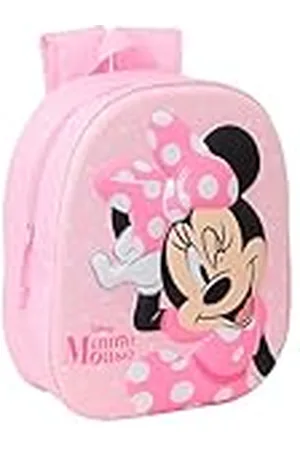 Safta MINNIE MOUSE 3D - Mochila Escolar, con Diseño 3D, Adaptable a Carro, Ideal para Niños de Diferentes Edades, Cómoda y Versátil, Calidad y Resistencia, 27x10x33 cm