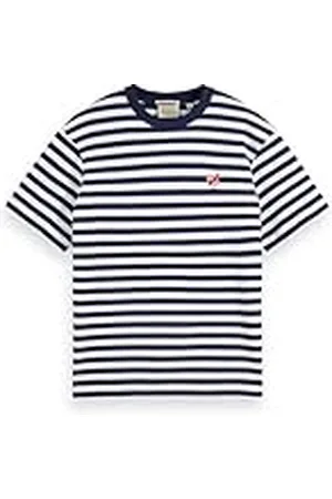 Scotch&Soda Core-The Free Spirit Peace Bird Striped T-Shirt Camiseta, , M Mujeres