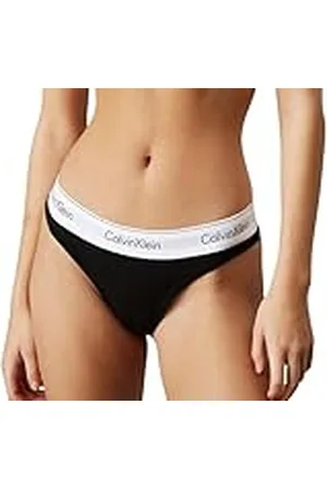 Calvin Klein Thong 0000f3786e Tangas, Negro (Black), XS Mujer