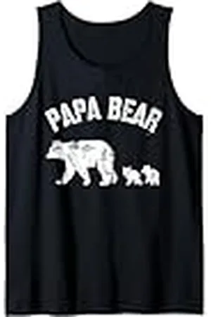 All in the Bear Family Hombre Vintage Papa Bear with 2 Two Cubs Fun Dad Father Gift Camiseta sin Mangas
