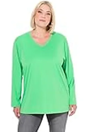 Ulla Popken Shirt, V-Ausschnitt, Relaxed, Langarm Túnica, , 50-52 Mujeres