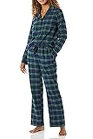 Amazon Conjunto de Pijama de Franela con Botones en la Parte Delantera y Manga Larga Mujer, , M