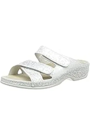 Berkemann Felia, Pantuflas Mujer, Blanco Plateado, 41.5 EU