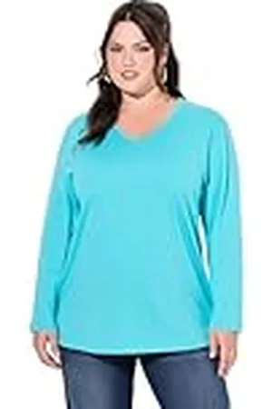 Ulla Popken Shirt, V-Ausschnitt, Relaxed, Langarm Túnica, , 50-52 Mujeres