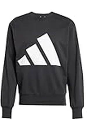adidas Hombre Essentials Big Logo French Terry Sweatshirt, Black/White, XXL