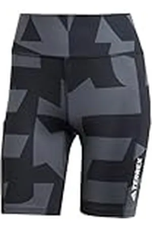 adidas Mujer Terrex Multi 8inch Printed Tight Shorts, Carbon/Black/Black/Black, S