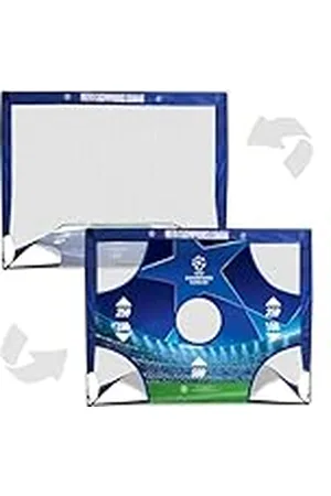 Hy-pro Portería de la UEFA Champions Leauge con Licencia Oficial, 4 x 3 pies, con Hoja de Objetivo, UCL, mercancía, Red portátil con Bolsa de Transporte, diseño para Todo Tipo de Clima, Equipo de