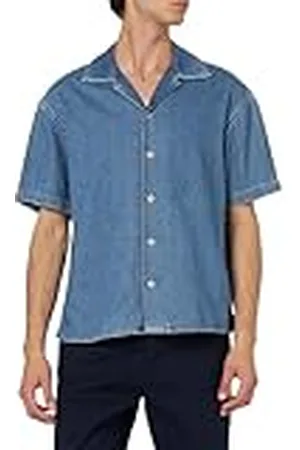 JACK & JONES Jjicabana Jjdenim SS MF 370 Styd Ln Camisa Vaquera, Azul Denim, XXL Hombres