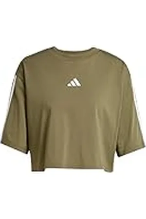 adidas Mujer Essentials 3-Stripes Cotton Loose T-Shirt, , XS