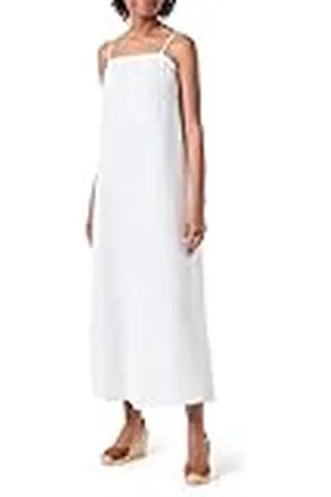 VERO MODA Vmnatali Vestido Singlet Wvn Ga SPE Largo, Blanco Nieve, S para Mujer