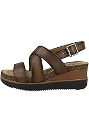Clarks Lizby Cross, Sandalias de cuña, para Mujer, Marrón (Dark Tan Lea), 39 EU