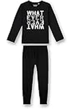 Sanetta Schlafanzug Lang Schwarz Juego de Pijama, Negro, 164 cm para Niños