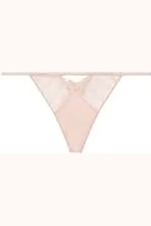 Women secret Tanga Encaje Nude Brief, , XL para Mujer
