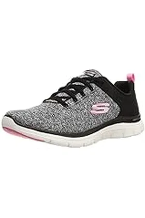 Skechers Flex Appeal 4.0 - Zapatillas para Mujer, Negro/Rosa, 38 EU