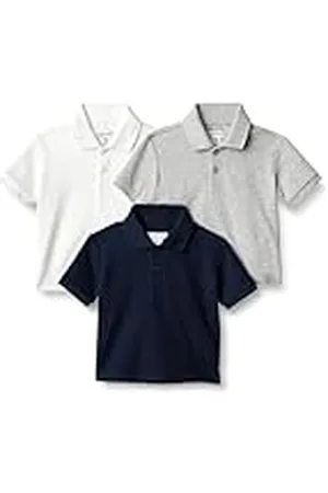 Amazon Polo de Piqué de Algodón y Licra Niño, Pack de 3, , 6-7 años