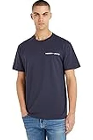 Tommy Hilfiger Men Short-Sleeve T-Shirt Linear Chest Crew Neck, Blue (Twilight Navy), M