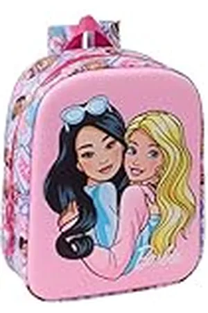 Safta BARBIE 3D - Mochila de Guardería 3D, Adaptable a Carro, Fácil Limpieza, Ideal para Niños de Diferentes Edades, Cómoda y Versátil, Calidad y Resistencia, 22x10x27 cm