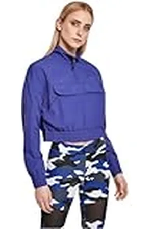 Urban classics Ladies Cropped Crinkle Nylon Pull Over Jacket Chaqueta cortavientos Mujer, , XL