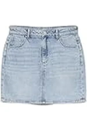 VERO MODA Falda Vaquera Mini Cintura Alta Botones Bolsillos Corto, Color: , Talla:S