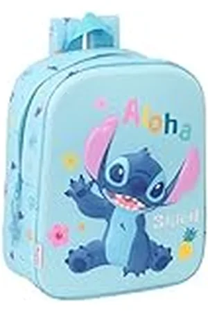 Safta STITCH 3D - Mochila de Guardería 3D, Adaptable a Carro, Fácil Limpieza, Ideal para Niños de Diferentes Edades, Cómoda y Versátil, Calidad y Resistencia, 22x10x27 cm