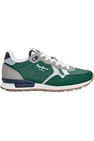 Pepe Jeans Brit Young B Tenis para Niños, Verde (Ivy Green), 1.5