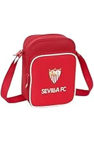 Safta SEVILLA FC - Bandolera con Bolsillo Exterior, Maletín Portatodo, Bandolera, Cómoda y Versátil, Calidad y Resistencia, 16x6x22 cm