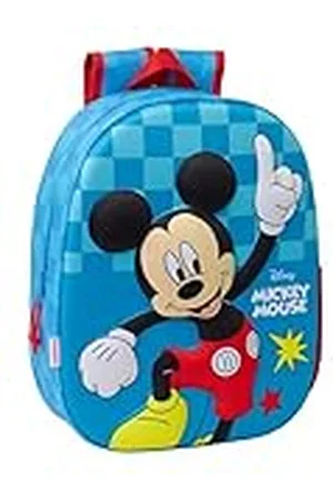 Safta MICKEY MOUSE 3D - Mochila Escolar, con Diseño 3D, Adaptable a Carro, Ideal para Niños de Diferentes Edades, Cómoda y Versátil, Calidad y Resistencia, 27x10x33 cm