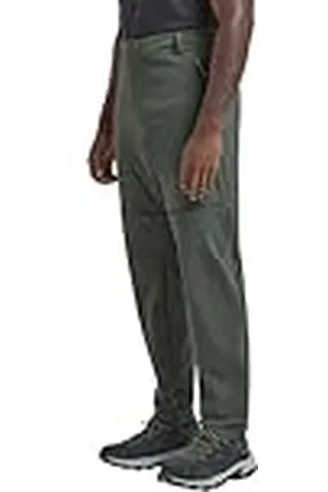 Jack Wolfskin Hikeout Zip Away Pants M Pantalones para Senderismo, Color Verde, 46 Lang Hombres