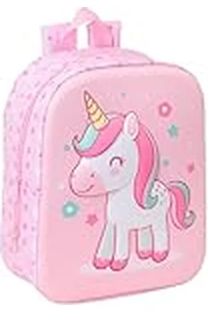 Safta UNICORN 3D - Mochila de Guardería 3D, Adaptable a Carro, Fácil Limpieza, Ideal para Niños de Diferentes Edades, Cómoda y Versátil, Calidad y Resistencia, 22x10x27 cm