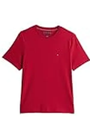 Tommy Hilfiger Camiseta de manga corta Hombre Seasonal Solid Tee con cuello redondo, Multicolor (Medium Red), 3XL