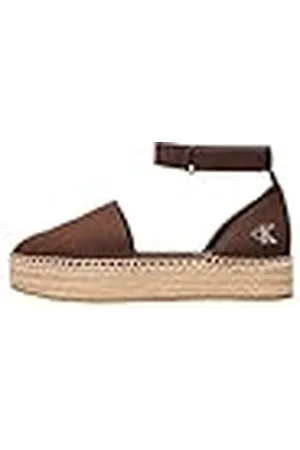 Calvin Klein Flatform Espadrille Sling MG YW0YW01735, Alpargatas Mujer, Brown (Rocky Brown), 36 EU