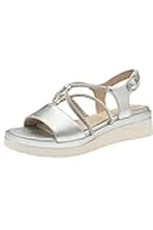 Tamaris Comfort Damen Keilsandale, Sandalias con cuña Mujer, Plata, 37 EU