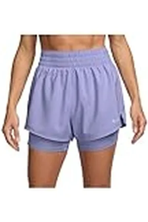Nike One Dri-FIT DX6016 - Pantalones Cortos de Cintura Alta 2 en 1 para Mujer (7,5 cm)