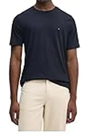 Tommy Hilfiger Camisetas de Manga Corta Hombre Essential Regular Fit con Cuello Redondo, Azul (Desert Sky), XS