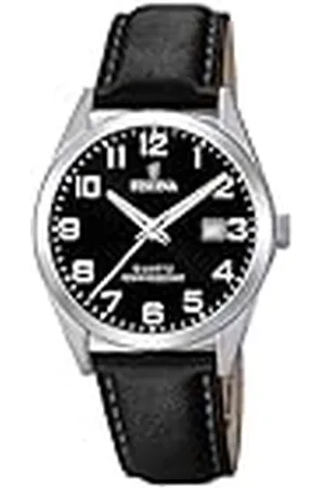 Festina Reloj Hombre F20446/3 Acero Clasico Caja de Acero Inoxidable 316l Plateado Correa de Cuero