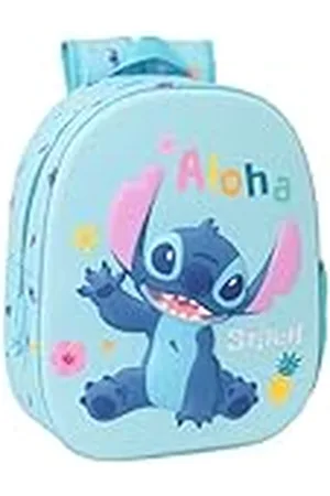 Safta STITCH 3D - Mochila Escolar, con Diseño 3D, Adaptable a Carro, Ideal para Niños de Diferentes Edades, Cómoda y Versátil, Calidad y Resistencia, 27x10x33 cm