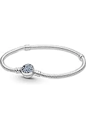 PANDORA Pulsera Moments Sparkling Blue Disc 599288C01-18 plata